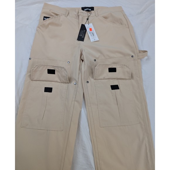 NWT Hustler Reason Khaki Pants Carpenter Cargo  Sz 32 Tan - Picture 8 of 12